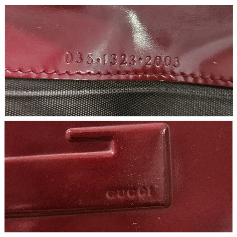 Gucci (Authentic) Burgundy Patent Leather GG Vintage Tri-fold Long Wallet, EUC - Picture 11 of 12
